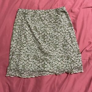 SHEIN Green Floral Mini Skirt